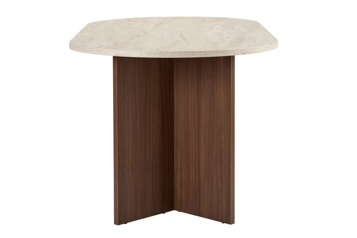 Nordure Mesa de Comedor Sablin en Travertino y Nogal Milán Nordure Mesa de Comedor Sablin en Travertino y Nogal Milán